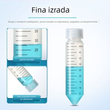 Prozirne epruvete za centrifugiranje sa vijčanim poklopcem, zapremine 10 ml, 16 ml, 28 ml, 30 ml i 50 ml, dizajn za sprječavanje propuštanja