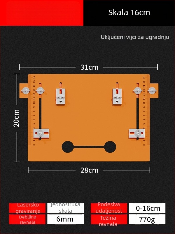 Drvoprerađivački trokutasti mjerni alat s bakelitnom pločom, veliki kvadratni mjerni alat, 90° kut, dekorativni alat