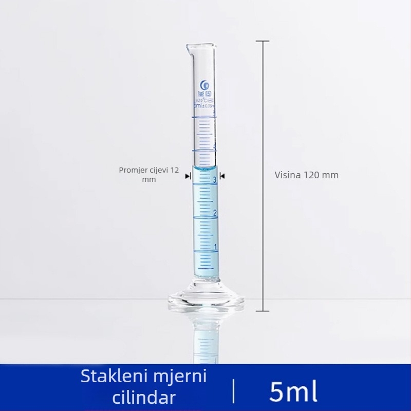 Merni cilindar od borosilikatnog stakla, A razred, 5/10/25/50/100/250/500/1000/2000 ml