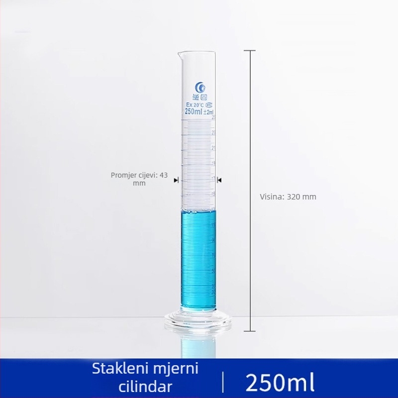Merni cilindar od borosilikatnog stakla, A razred, 5/10/25/50/100/250/500/1000/2000 ml