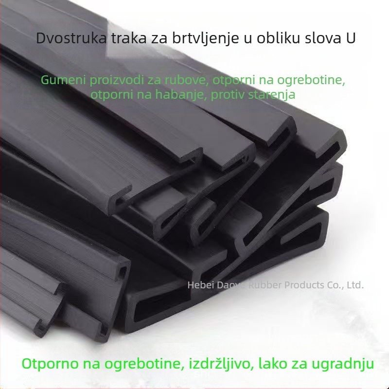EPDM podložak za spremnik goriva s brtvom, steznikom, učvršćivačem, dvostruko U‑oblika rubni omotač, ravna metalna zaštitna traka