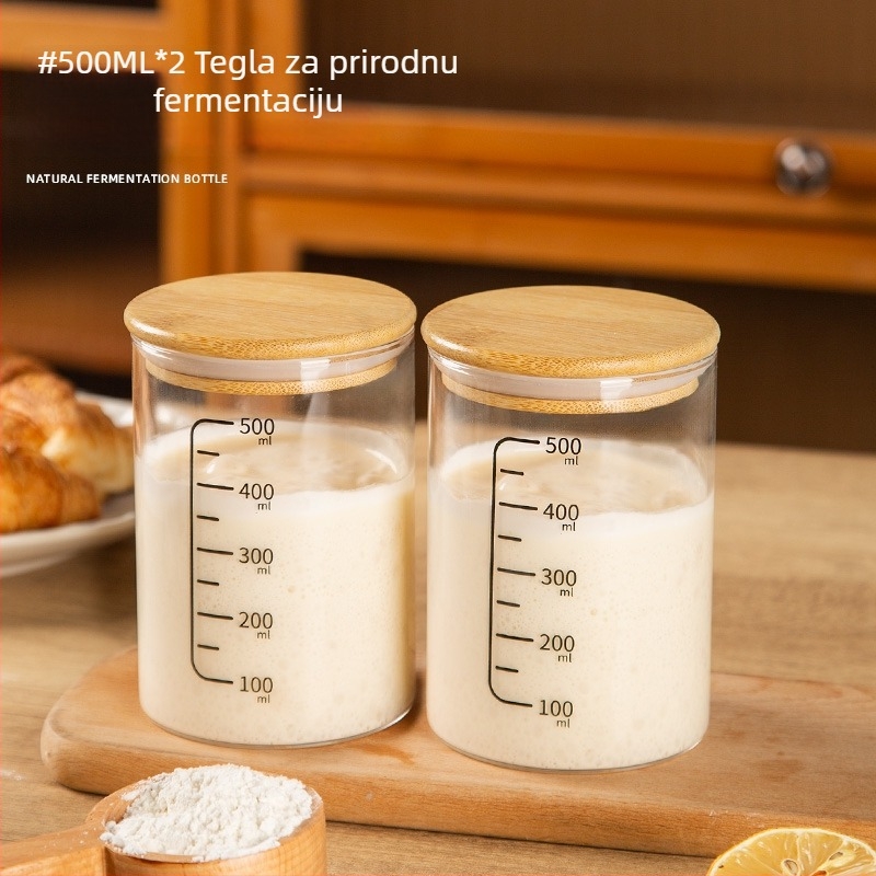 Fermentacijska posuda s mjernom skalom za poljski kvasni soj — staklena posuda za pečenje