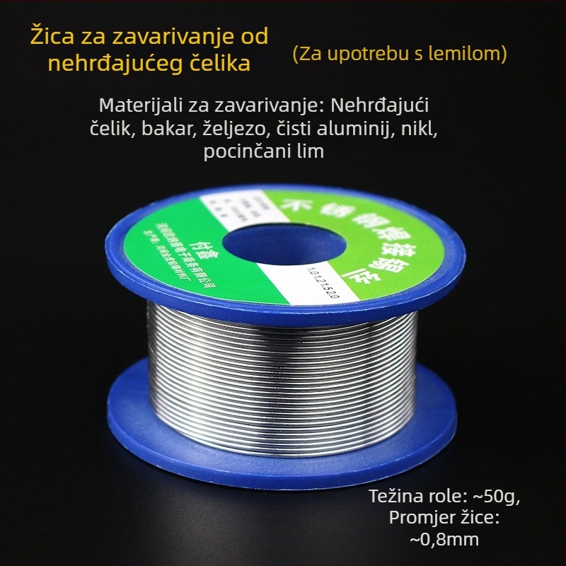 FX-88 Višenamjenska žica za lemljenje od nehrđajućeg čelika s jezgramom fluksa, za električno lemilo, napajano litijevom baterijom, 320°C