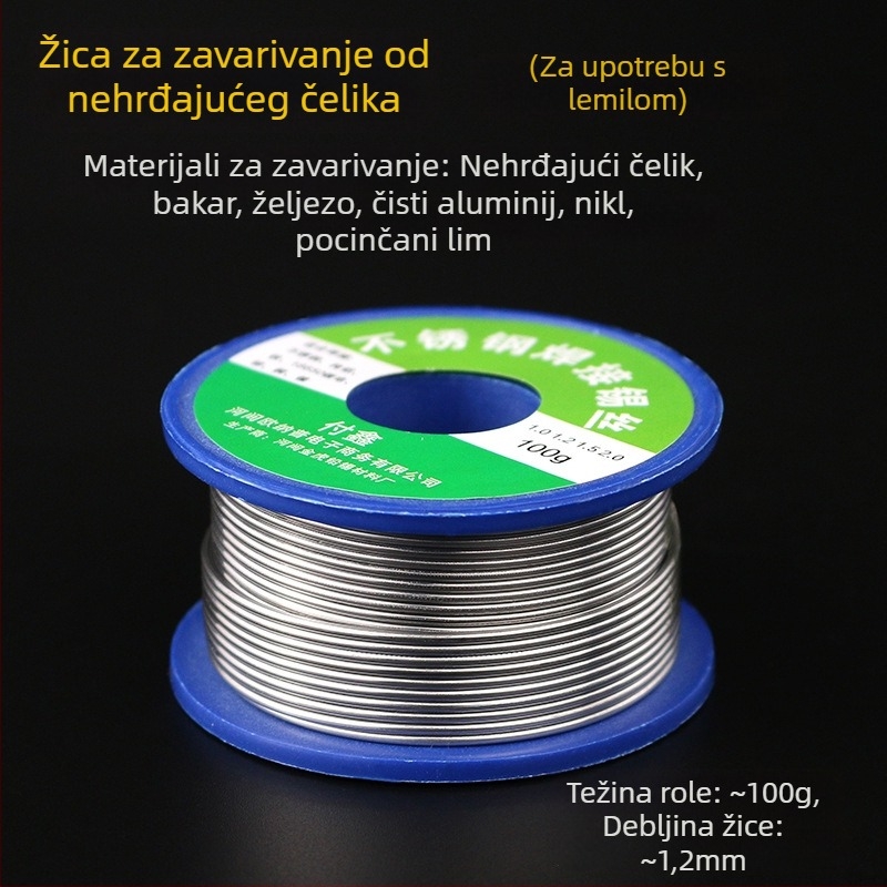 FX-88 Višenamjenska žica za lemljenje od nehrđajućeg čelika s jezgramom fluksa, za električno lemilo, napajano litijevom baterijom, 320°C