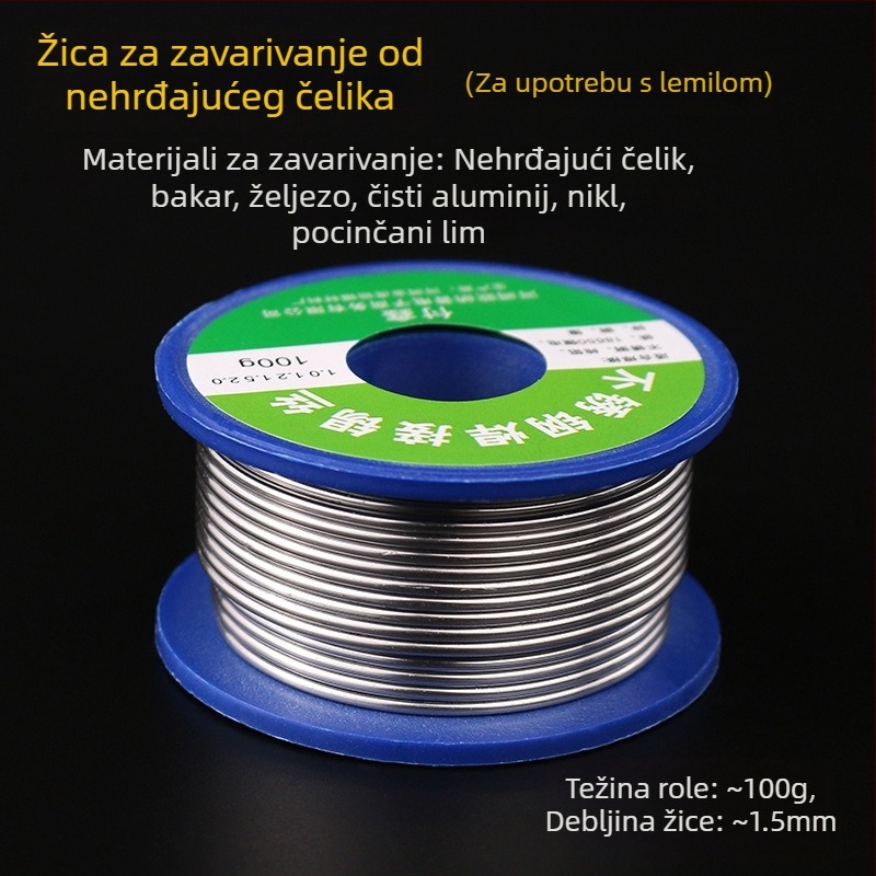 FX-88 Višenamjenska žica za lemljenje od nehrđajućeg čelika s jezgramom fluksa, za električno lemilo, napajano litijevom baterijom, 320°C