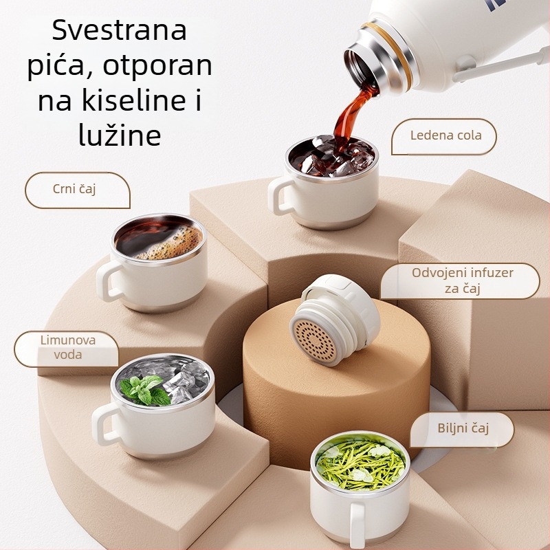 Nova termoska od nehrđajućeg čelika, s velikim kapacitetom, prijenosna, unisex, sportska, stil minimalističan