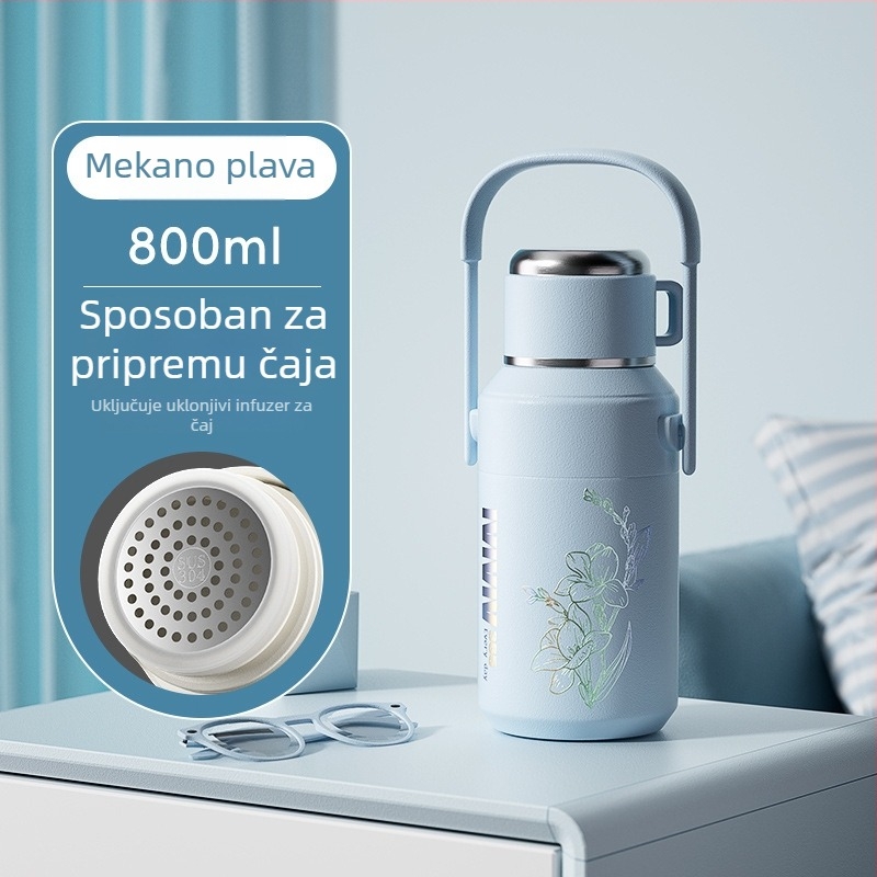 Nova termoska od nehrđajućeg čelika, s velikim kapacitetom, prijenosna, unisex, sportska, stil minimalističan