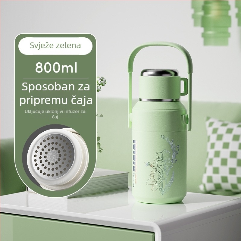 Nova termoska od nehrđajućeg čelika, s velikim kapacitetom, prijenosna, unisex, sportska, stil minimalističan