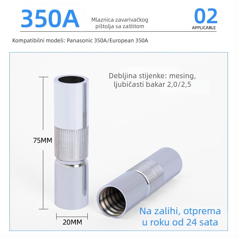Bakarna zaštitna mlaznica za Panasonic zavarivač, zavarivanje u plinskoj zaštiti, kompatibilno s 200A/350A/500A