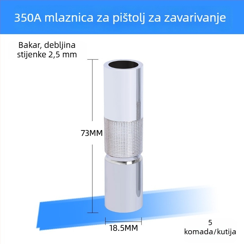 Bakarna zaštitna mlaznica za Panasonic zavarivač, zavarivanje u plinskoj zaštiti, kompatibilno s 200A/350A/500A