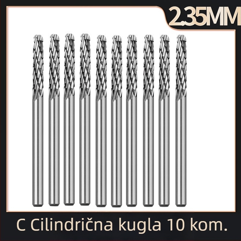 2,35 mm rotirajući alat od tvrdog legura za stroj za graviranje, glava od volfram-karbida za obradu metala