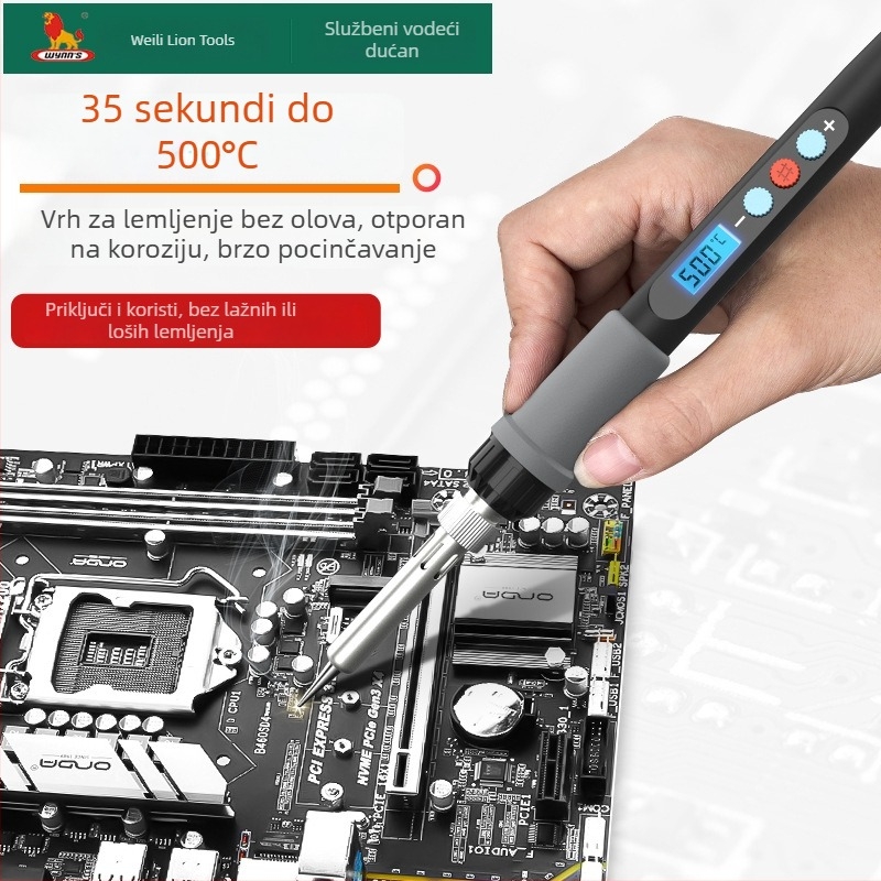 Power Lion električno lemilno željezo s podesivom temperaturom, za kućnu upotrebu, alat za zavarivanje i popravke, inteligentna kontrola temperature