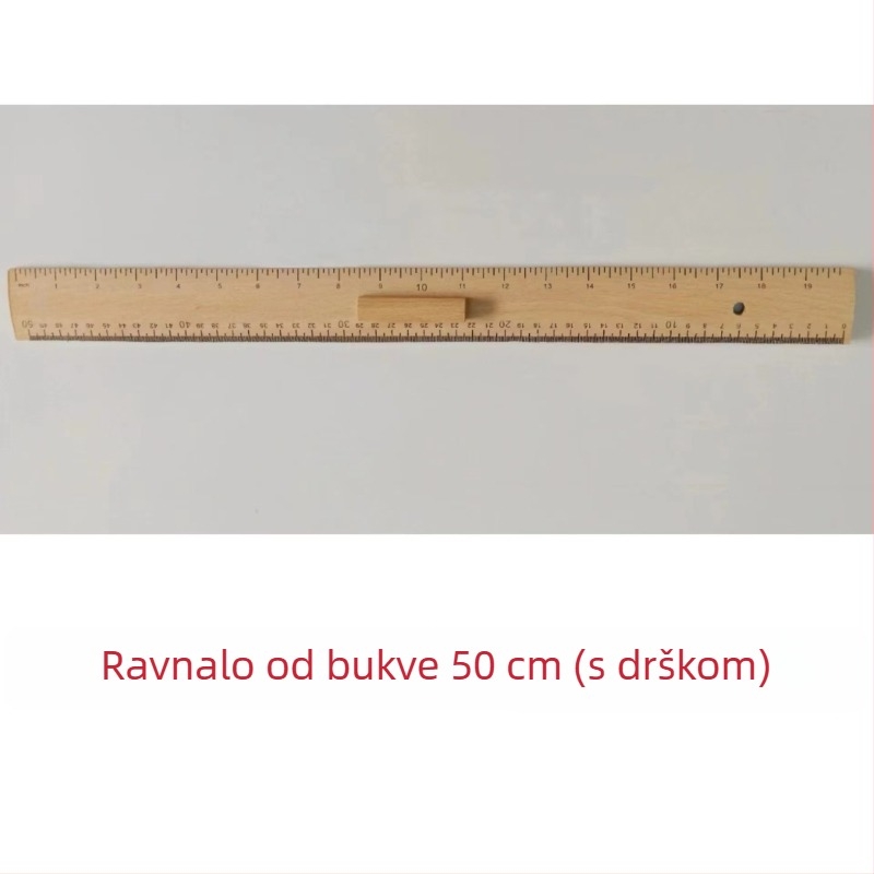 Veliki drveni trokut s polukružnim kutomjerom i kružilom