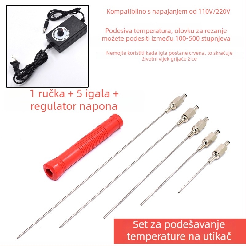 DeBailong punjiva olovka za rezanje pjene – električni vrući nož za pjenu, rezanje folije s mjehurićima i KT ploča alat