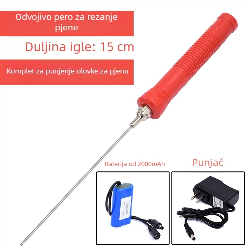 DeBailong punjiva olovka za rezanje pjene – električni vrući nož za pjenu, rezanje folije s mjehurićima i KT ploča alat