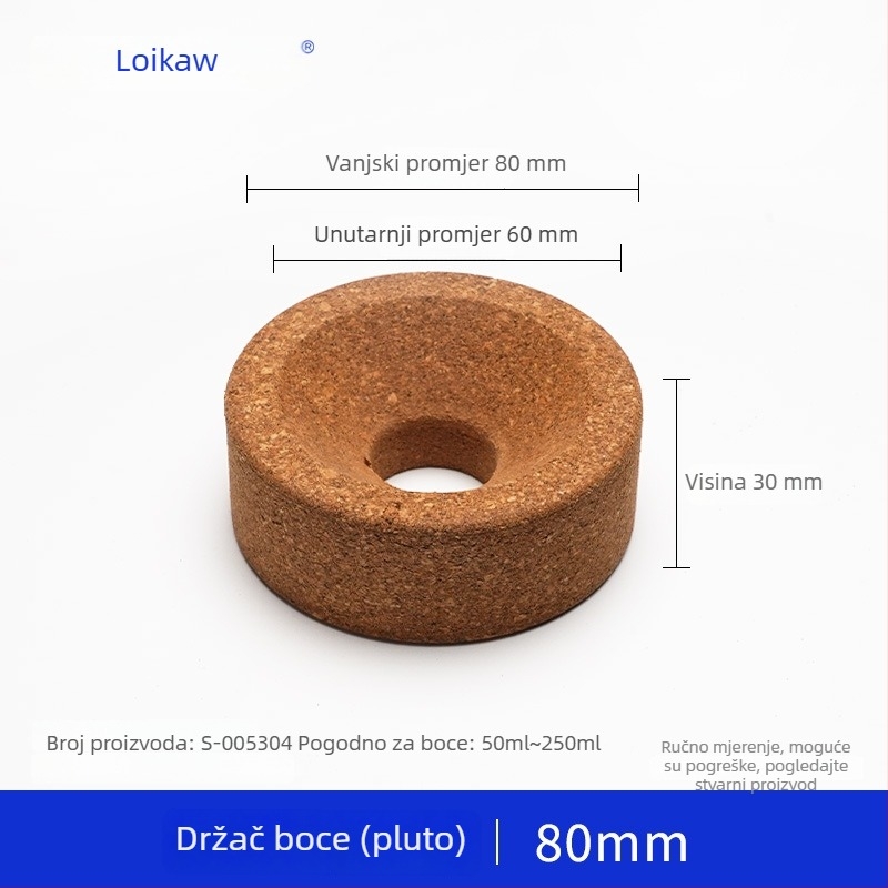 Stalak od pluta za kolbu s okruglim dnom, pluta podloga, drvena laboratorijska podloga