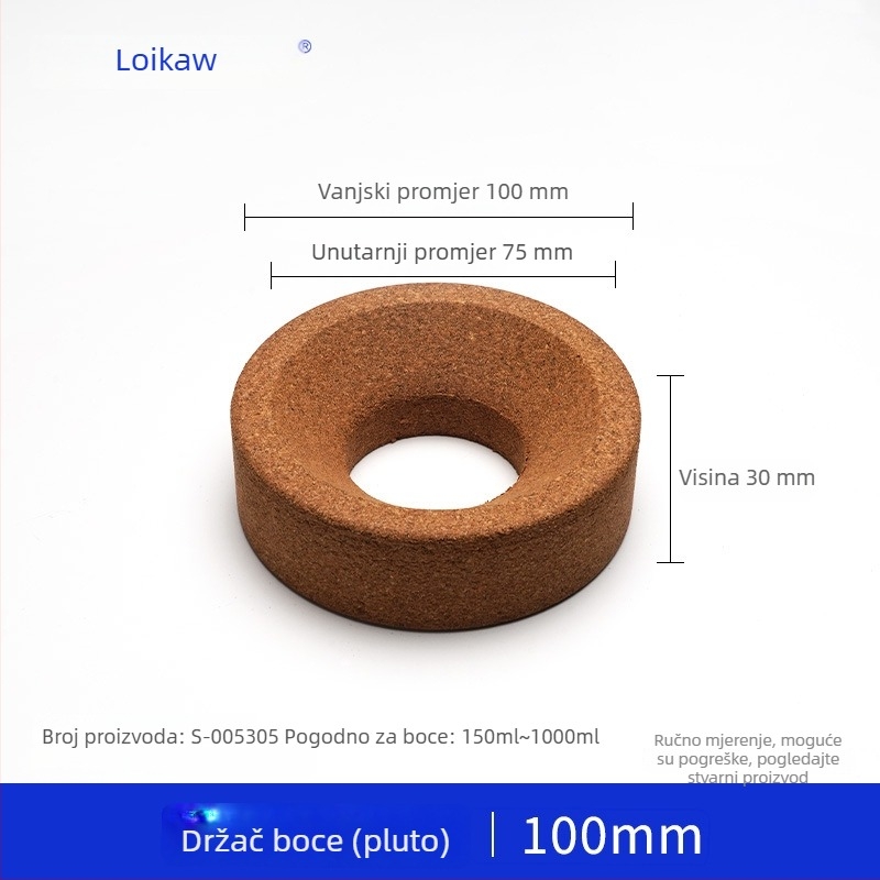Stalak od pluta za kolbu s okruglim dnom, pluta podloga, drvena laboratorijska podloga