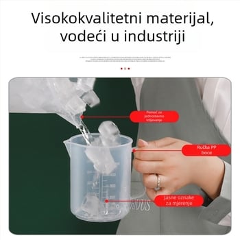 Plastična mjerna čašica s poklopcem, prehrambene kvalitete, s mjernim oznakama, za trgovine s mliječnim čajem i kućnu kuhinju