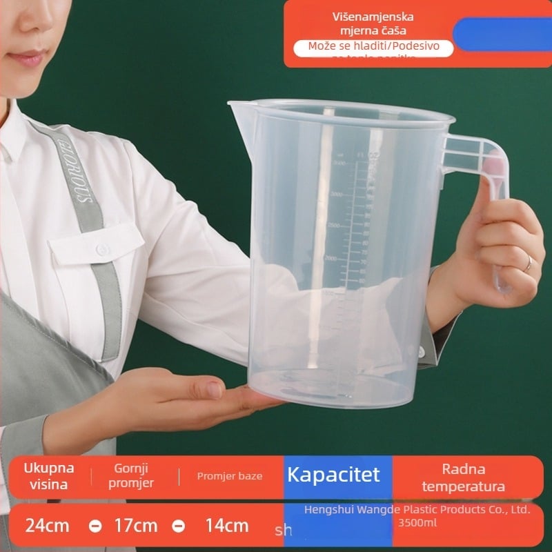 Plastična mjerna čašica s poklopcem, prehrambene kvalitete, s mjernim oznakama, za trgovine s mliječnim čajem i kućnu kuhinju