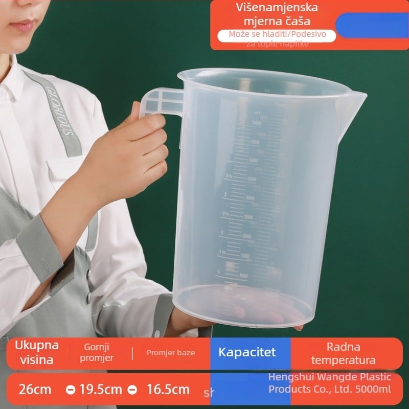 Plastična mjerna čašica s poklopcem, prehrambene kvalitete, s mjernim oznakama, za trgovine s mliječnim čajem i kućnu kuhinju