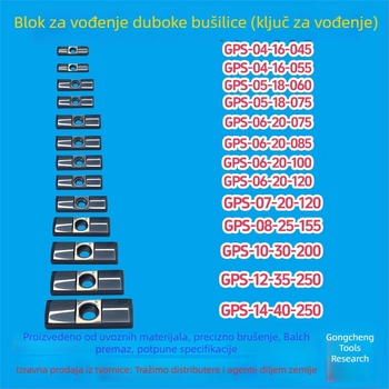 Vodilni blok za duboko bušenje i vodilni ključ, 16×8×50, CNC alat