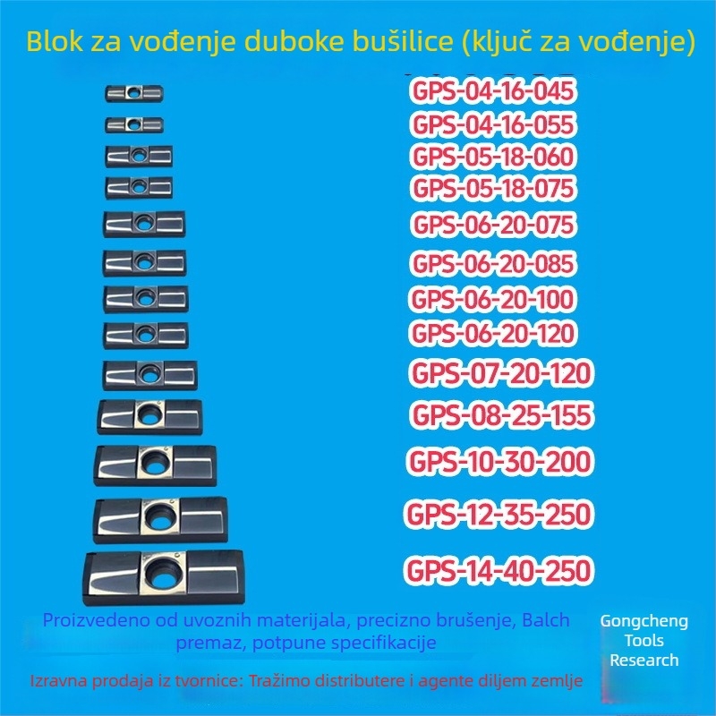 Vodilni blok za duboko bušenje i vodilni ključ, 16×8×50, CNC alat