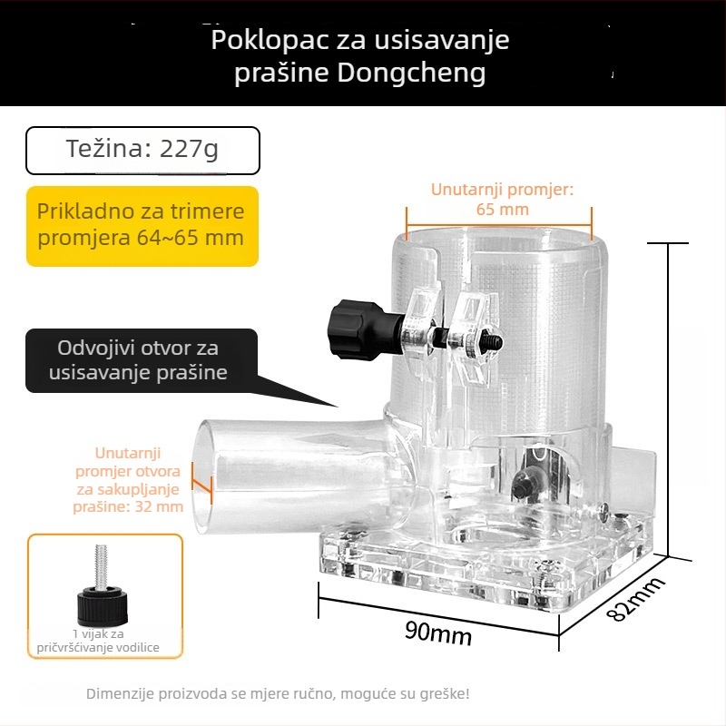 Pokrov prašine za rubnu frezu – drvoprerađivački radovi, prorezivanje i ukrašavanje – pribor za alat