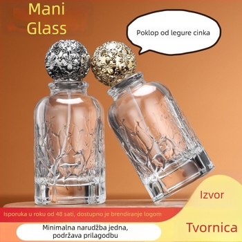 Bočica za uzorak parfema, tanka staklena bočica 100 ml, proziran bajonet poklopac i raspršivač (prazna)