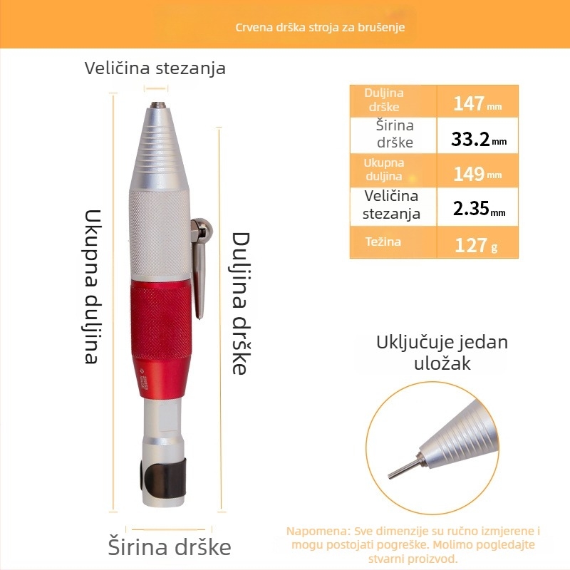 T30 držač za brusilicu i pribor za graviranje – brzi čeljust, fleksibilna osovina, okretna ručica 4 mm