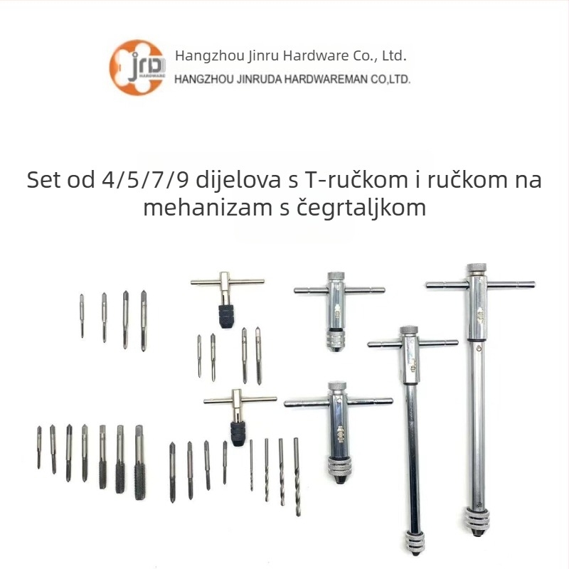 Set ručnih navojnih tapova i ključa za navoj, kompaktn paket