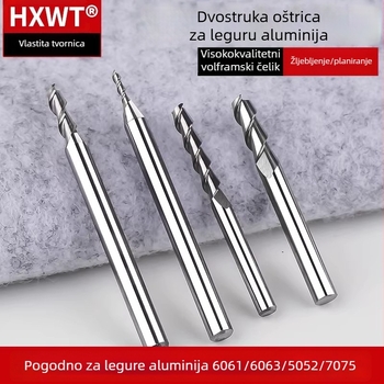 4 mm aluminijska freza za aluminij, s legiranim volfram-čeličnim alatom, dvostruka končna freza, CNC alat za graviranje