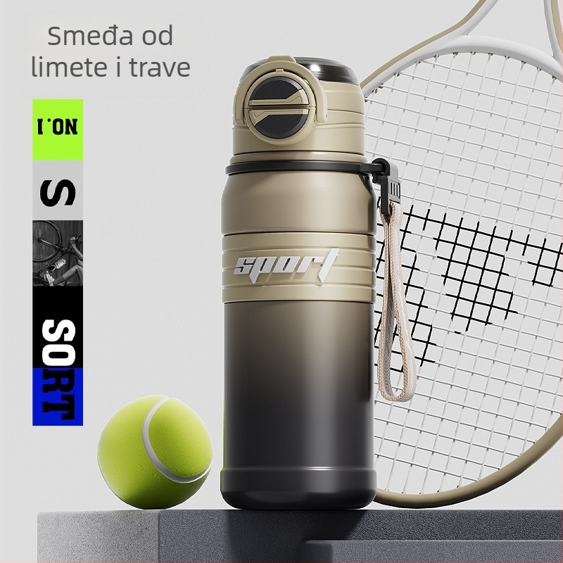 Damai termos čaša od 316 nehrđajućeg čelika, velika kapaciteta, dvostruka slamka, prijenosna vanjska sportska čaša, debeli dizajn