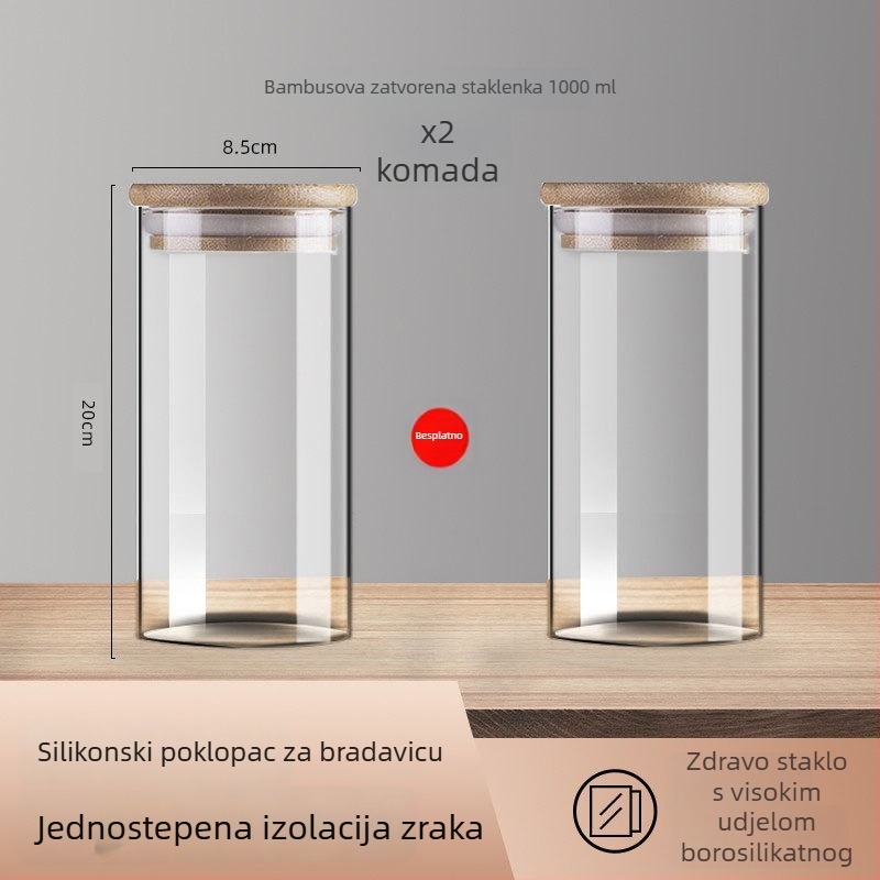 Posuda za kulturu kvasca, staklena posuda za fermentaciju s mjernim oznakama, prirodni kvasac, nije za dnevnu uporabnu