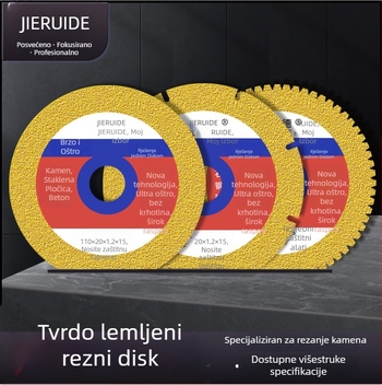 Jie Ruide dijamantni brazirani disk za rezanje kamena, mramora i oniksa, stakla