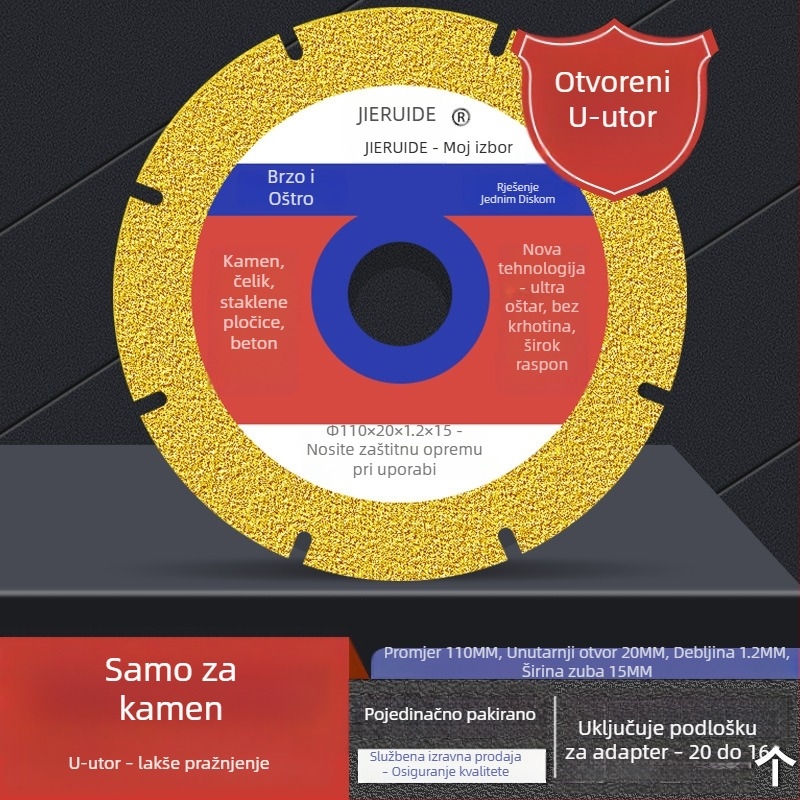 Jie Ruide dijamantni brazirani disk za rezanje kamena, mramora i oniksa, stakla