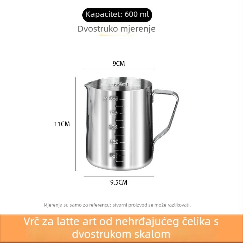 Mjerna čaša od nehrđajućeg čelika sa skalom, 500 ml