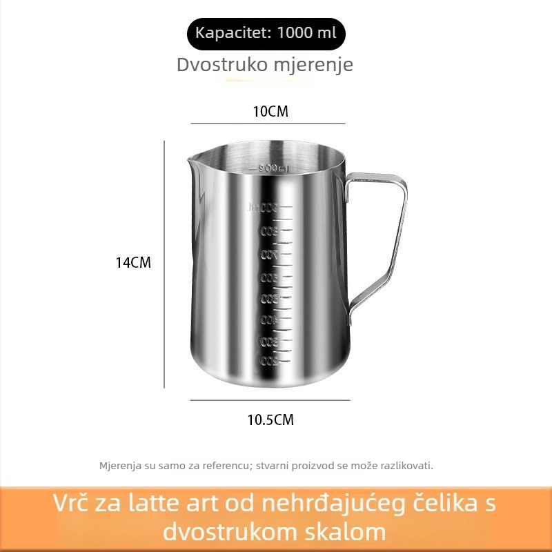 Mjerna čaša od nehrđajućeg čelika sa skalom, 500 ml