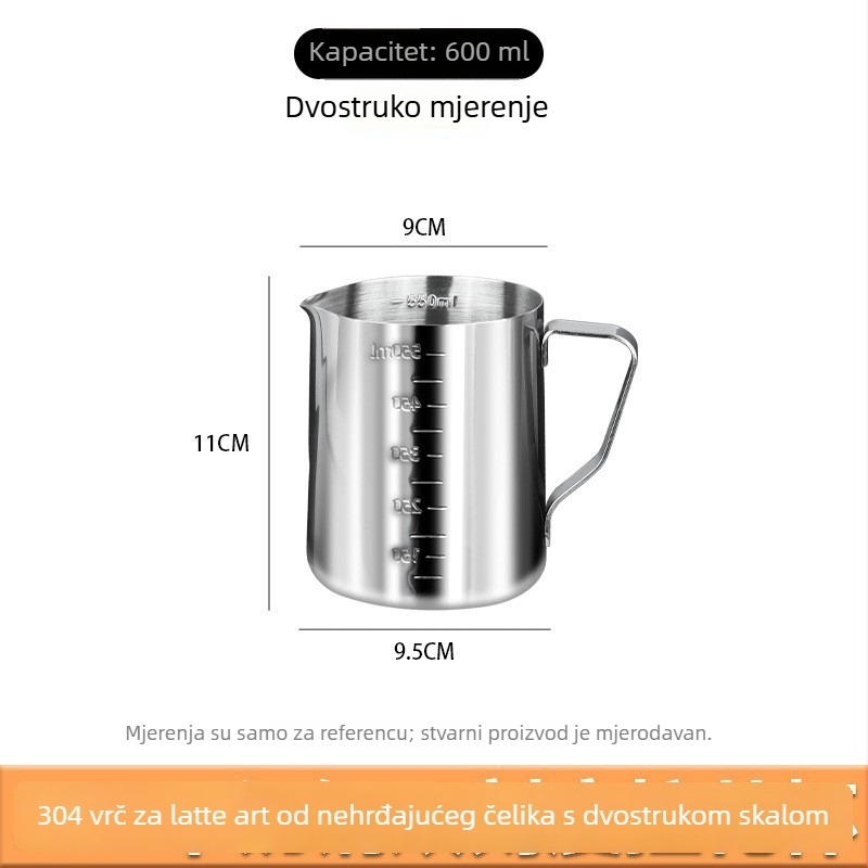 Mjerna čaša od nehrđajućeg čelika sa skalom, 500 ml