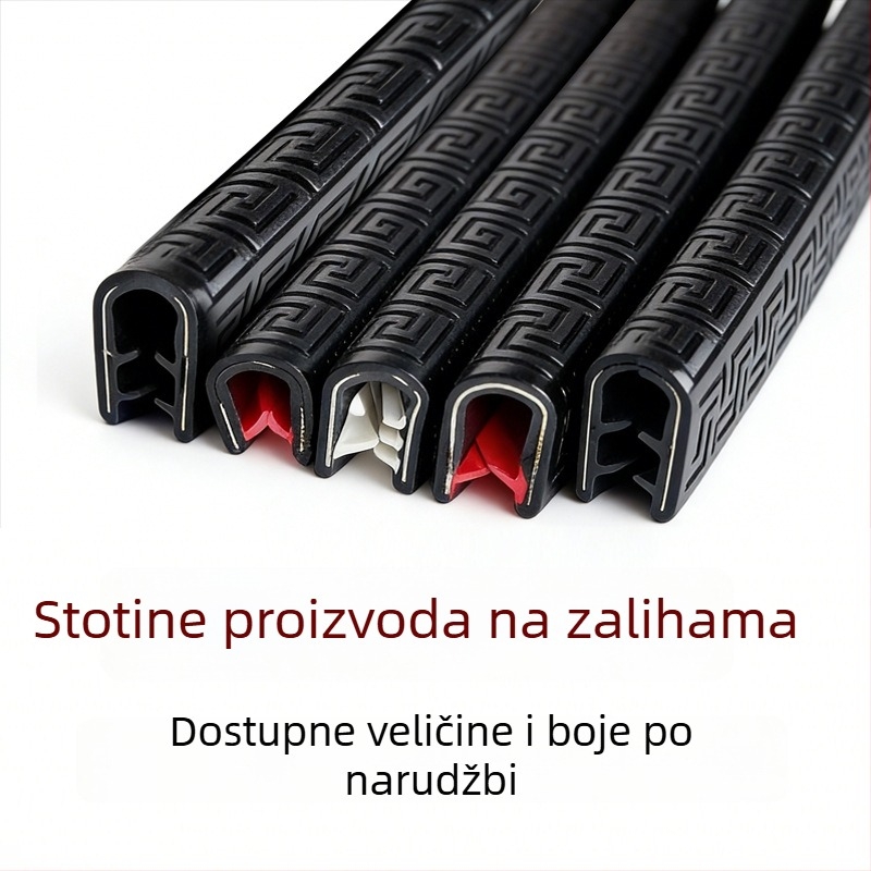 Automobilska brtvila vrata s pjenastom stranom, gumena brtvila, U-oblikovani čelični pojas za brtvljenje, traka za staklo