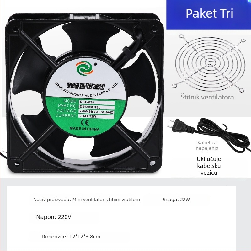 JJS 15×15 cm tiši izduvni ventilator za dim od zavarivanja, 220V