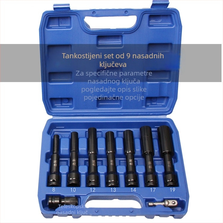 Jayco električni ključ, tankoslojni soket, produžni glavč, 1/2-inčni pogon, 6/7/8 mm