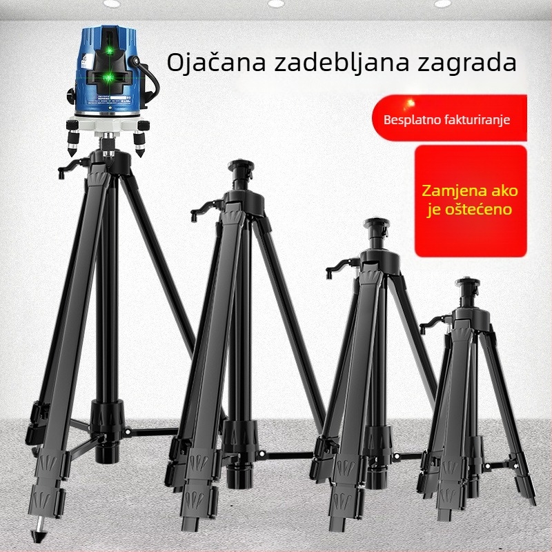 Teleskopni stativ za nivelišu s podiznim štapom, nosač laserskog nivela i infracrvena podrška
