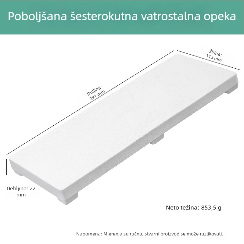 Kvarcna četverokutna cigla sa šest nogu, otporna na visoke temperature, za ploču za zavarivanje, obradu nakita i alate za pozlaćivanje