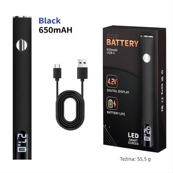 Prijenosno USB lemilica s digitalnim zaslonom, 510 sučelje, tri postavljene razine napona, 650 mAh, s vrhom za lemljenje u crnoj, bijeloj, narančastoj, ljubičastoj i crvenoj boji