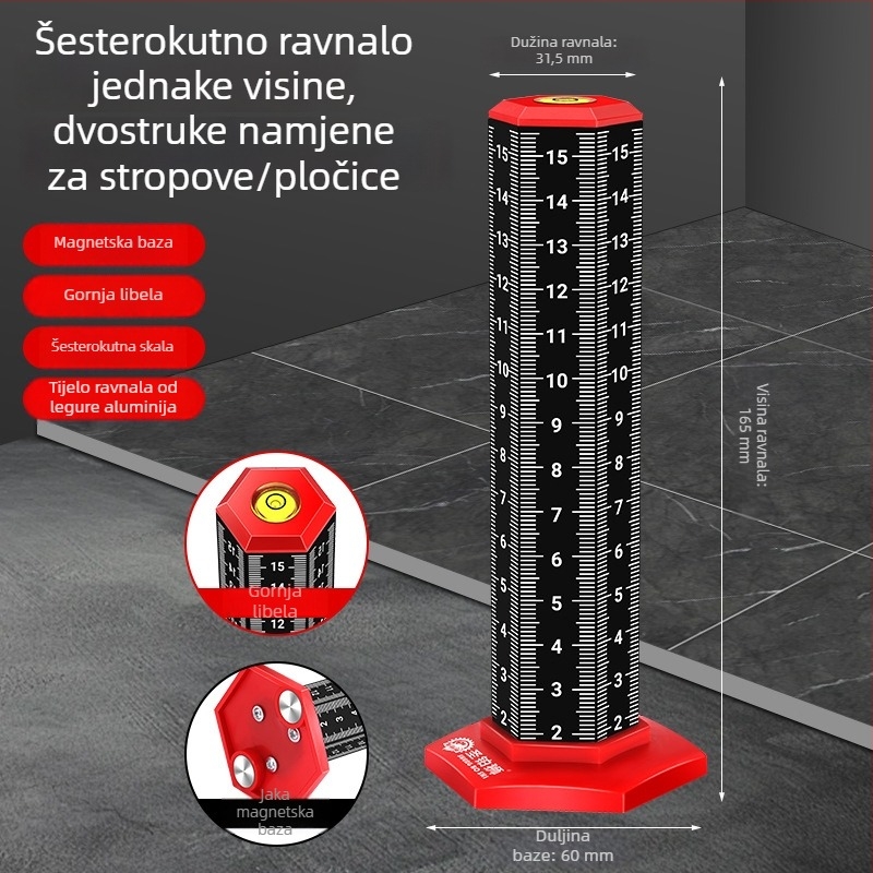 Konturna mjerač za zidare – alat za poravnavanje pločica na podu i nosivih greda na stropu
