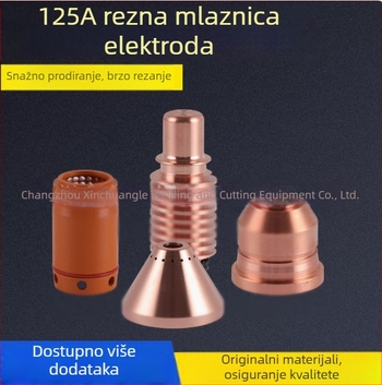 Zamjenski dijelovi za Hypertherm 125A plazma rezac: elektroda 220971, mlaznica 220975, zaštitna kapica 220975 i ostalo
