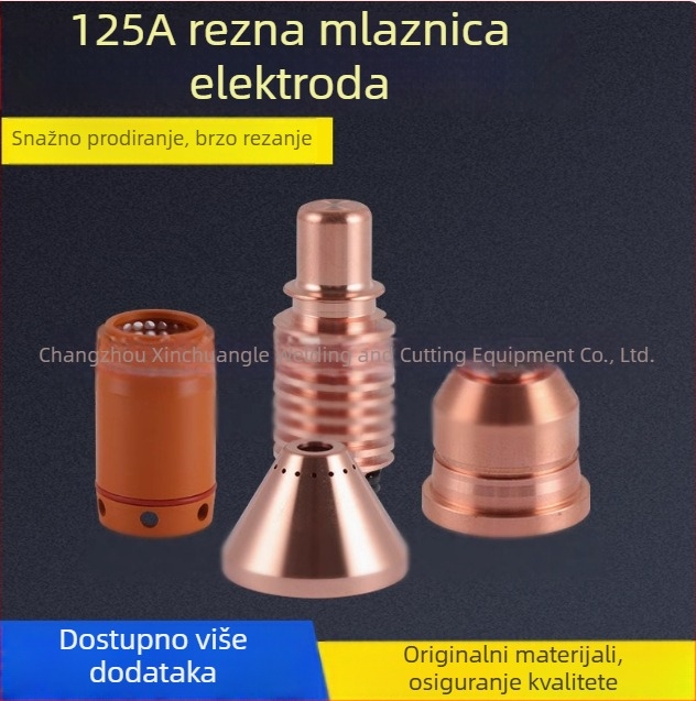 Zamjenski dijelovi za Hypertherm 125A plazma rezac: elektroda 220971, mlaznica 220975, zaštitna kapica 220975 i ostalo