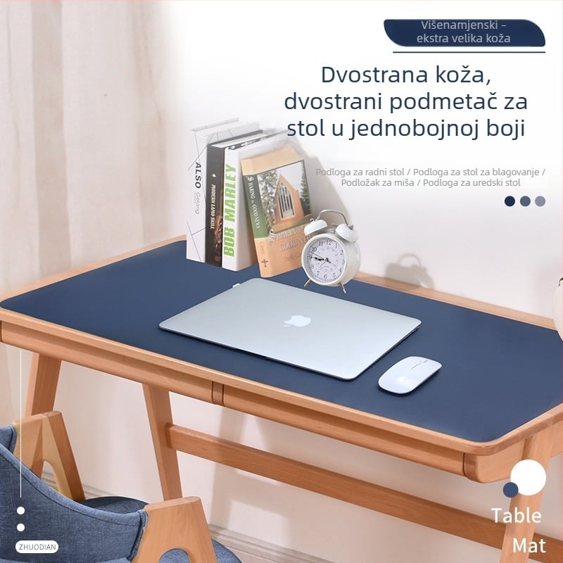 Ekstra velika podložnica za miš za računalo, vodootporna PVC kožna stolna podloga, dvostruka protuklizna površina s logotipom