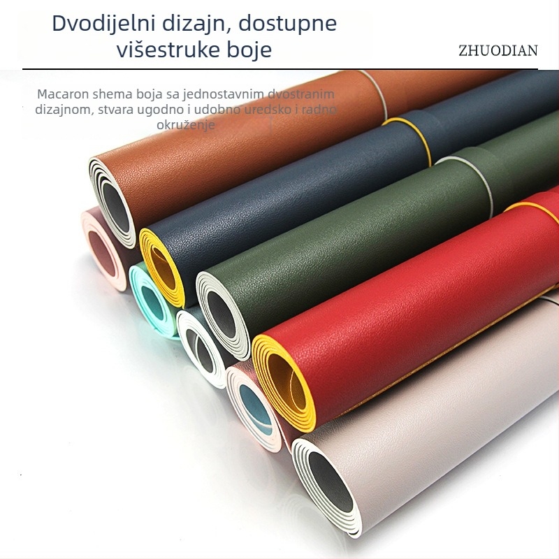 Ekstra velika podložnica za miš za računalo, vodootporna PVC kožna stolna podloga, dvostruka protuklizna površina s logotipom