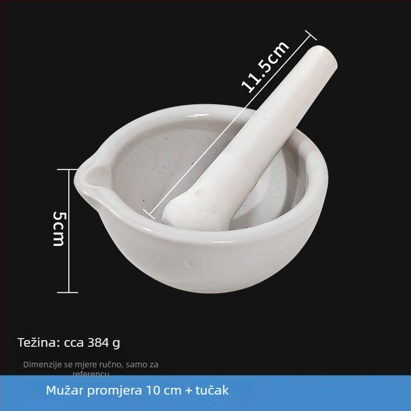 Keramički mortar i pestle set, veličine 60–305 mm